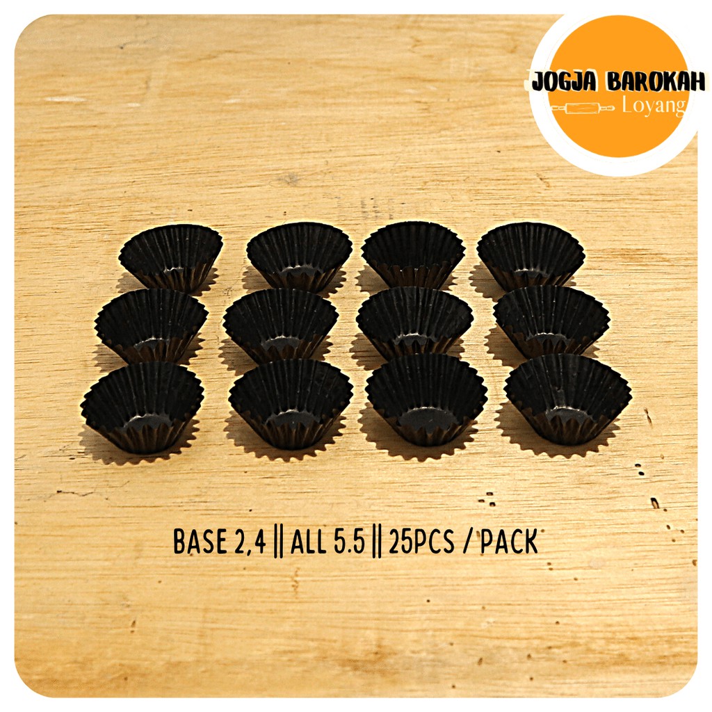 Jual Kertas Cupcake Kertas Nastar Pack Mini Hitam Glassine Paper