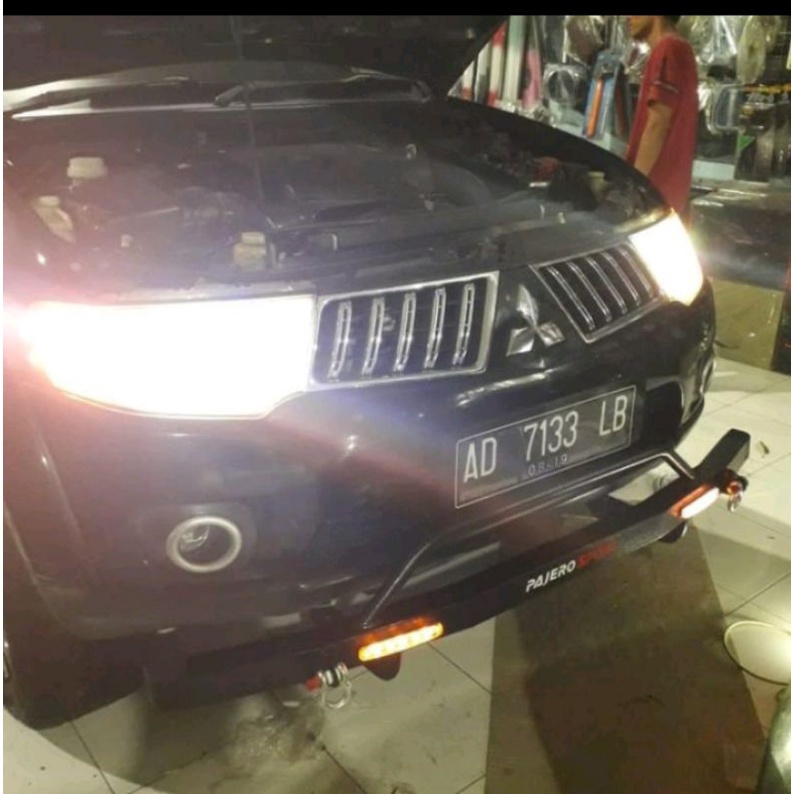 Jual Tanduk Depan Mini Bemper Besi Led DRLL Mitsubis Pajero Sport