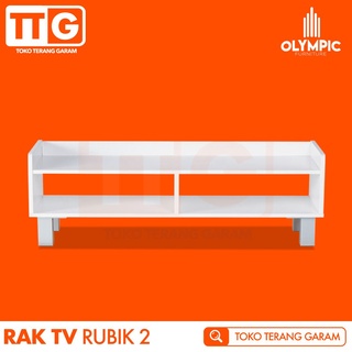 Jual OLYMPIC MEJA RAK TV SERBAGUNA MINIMALIS PUTIH RTV RUBIK 2 Shopee