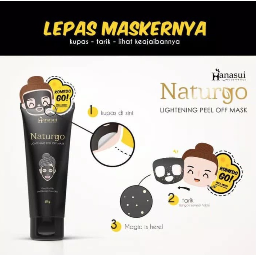 Jual Hanasui Naturgo Lightening Peel Off Mask Black Tube 60gr Shopee