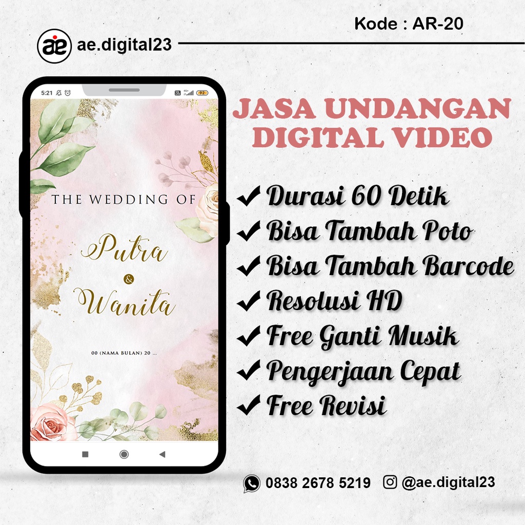 Jual Undangan Digital Pernikahan Undangan Pernikahan Digital Elegant