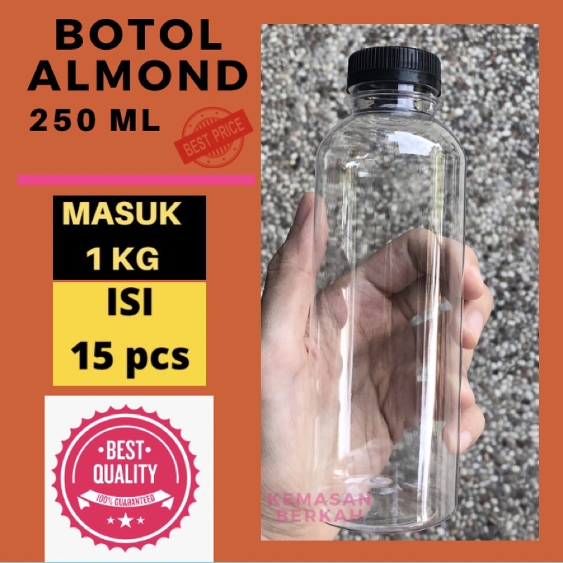 Jual Botol Almond 250ml ISI 15 Buah Botol Kopi Botol Plastik 250 Ml