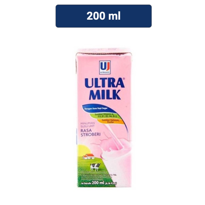 Jual Ultra Milk Susu Uht Stroberi Ml Shopee Indonesia