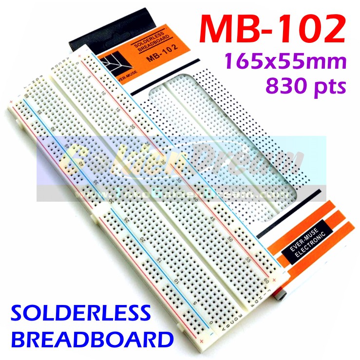 Jual Breadboard MB 102 MB102 830 Point Solderless Bread PCB Project