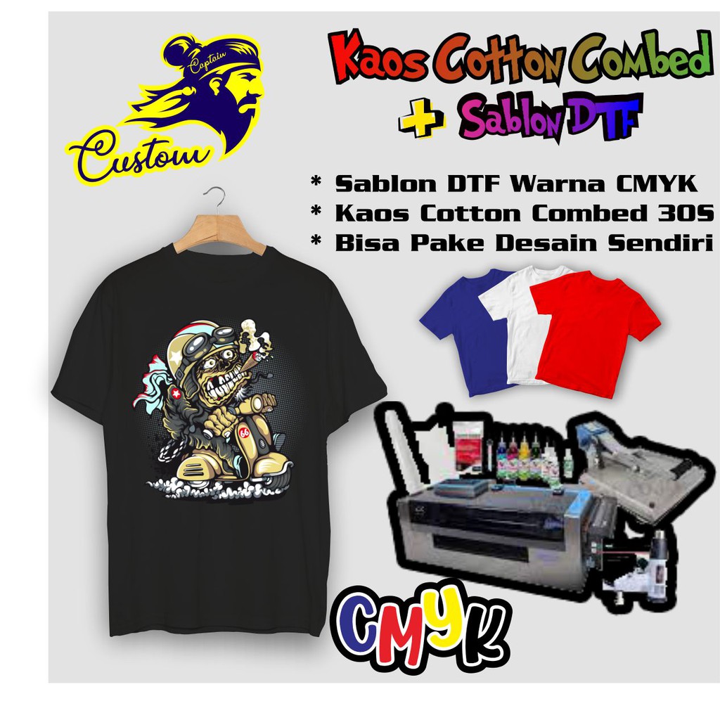 Jual KAOS SABLON CUSTOM SATUAN DESAIN SUKA SUKA FULL COLOR SATU HARI