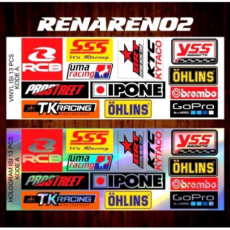 Jual Sticker Pack Isi Pcs Sponsor Racing Temurah Shopee Indonesia