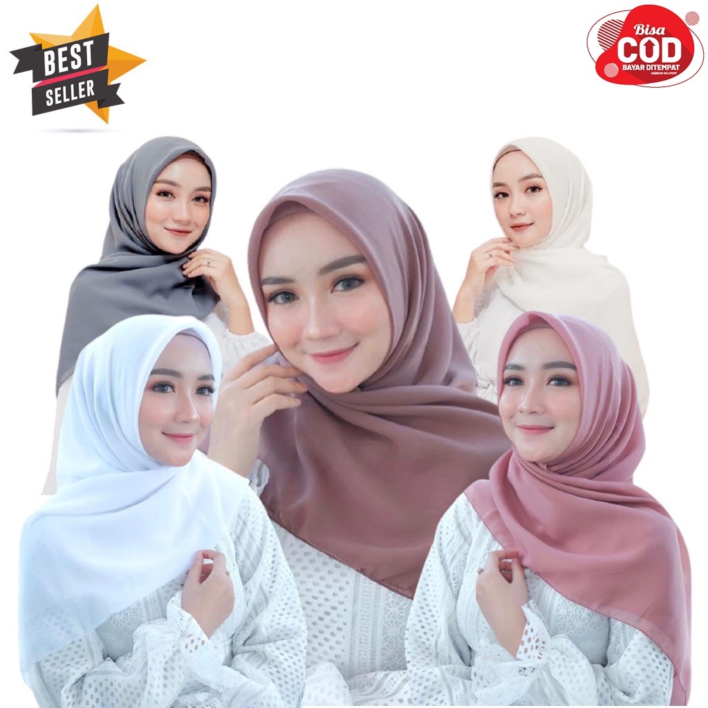 Jual BELLA SQUARE Hijab Segiempat Warna Part1 Jilbab Pollycotton