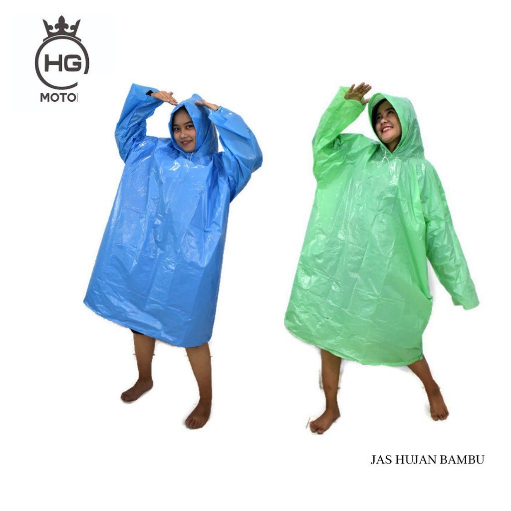 Jual Jas Hujan Poncho Plastik Cap Bambu Tebal Hdpe Ldpe Raincoat