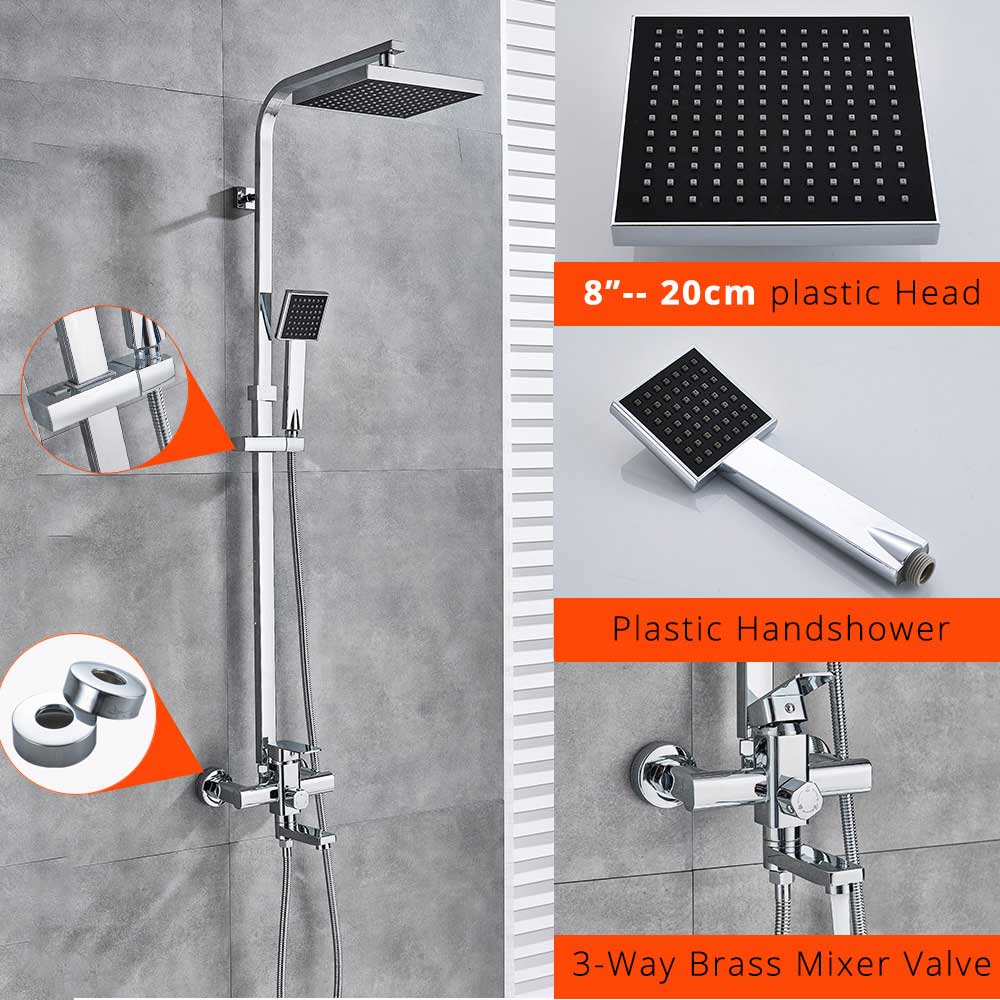 Jual Shower Kamar Mandi Uythner Bathroom Matte Black Rain Bath Wall