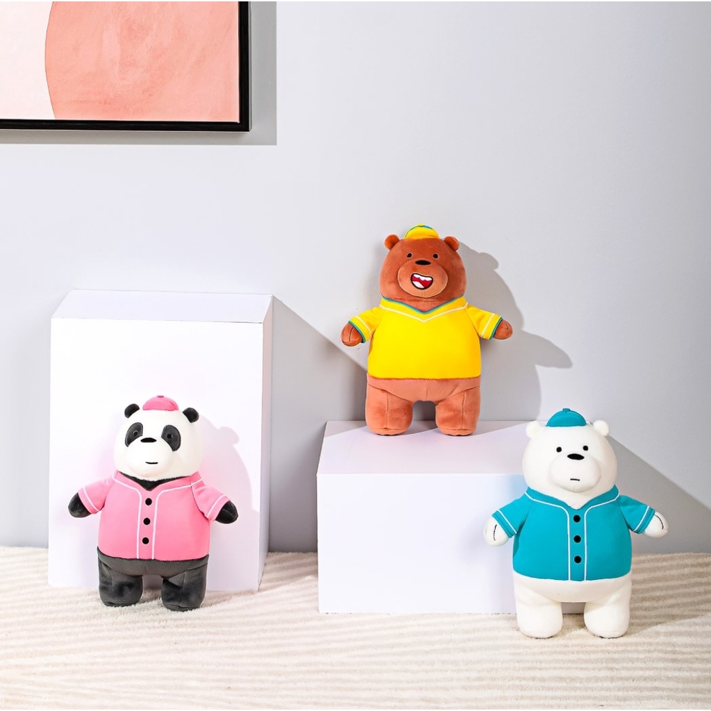 Jual Miniso X We Bare Bears Lovely Sitting Plush Toy Icebear Panda