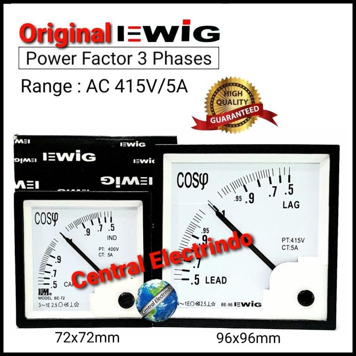 Jual Power Factor Cos Phi Meter Analog Bigm 72X72 Dan 96X96 Shopee