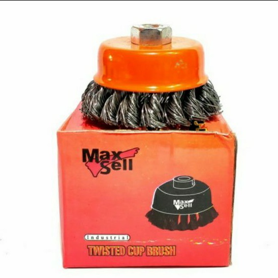 Jual Sikat Kawat Mangkok Kepang 3 Cup Brush Twisted Gerinda Tangan