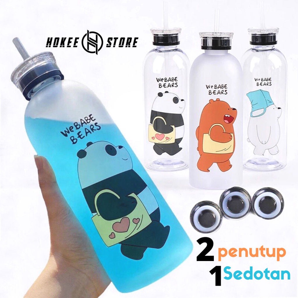 Jual Botol Minum Ml Motif We Babe Bears Transparan Dengan Penutup