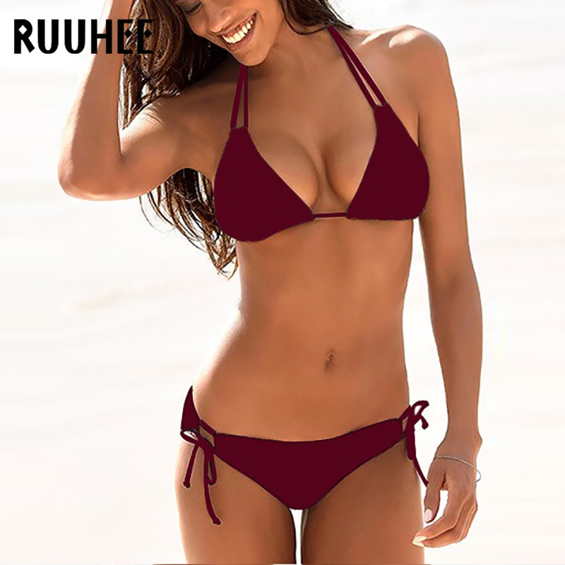 Jual PREORDER RUUHEE Bikini 2021 Woman Push Up Micro Bikini Set Low