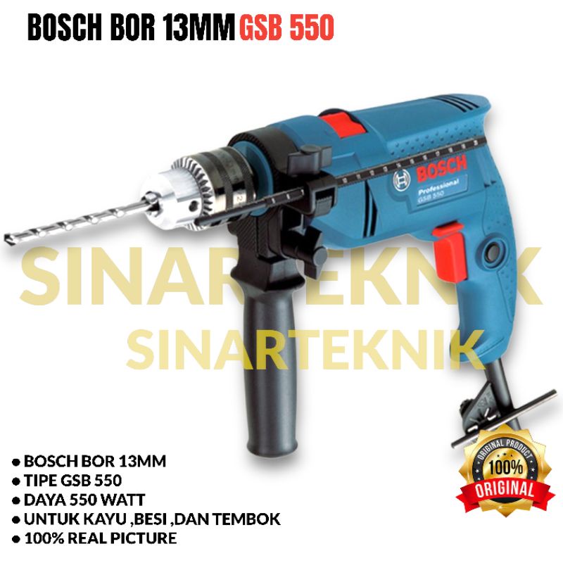 Jual Bosch Profesional GSB 550 Mesin Bor Tangan Impact Drill 13mm Mesin