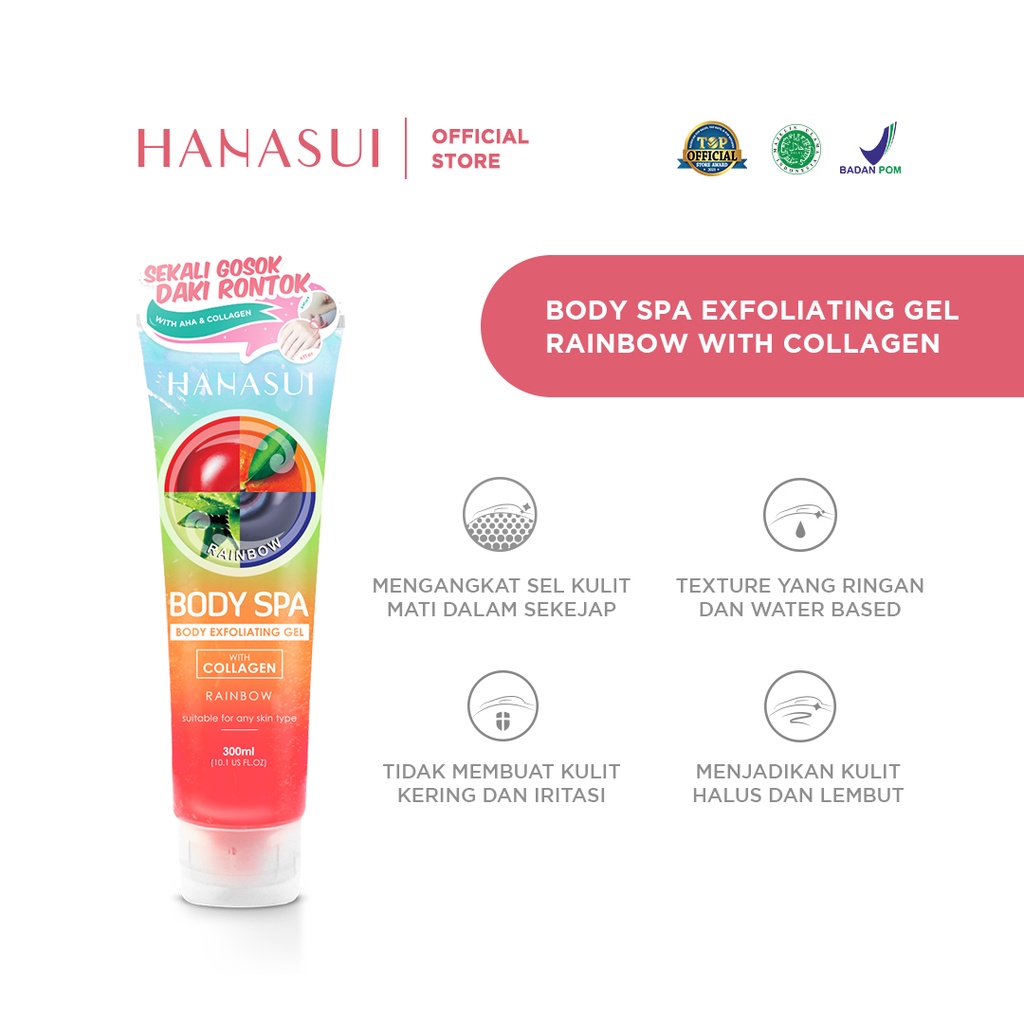 Jual Hanasui Body Spa Exfoliating Gel Rainbow With Collagen Shopee