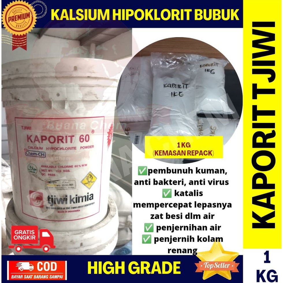 Jual Powder TJIWI 1kg Kaporit Bubuk Tjiwi Calcium Hypochlorite