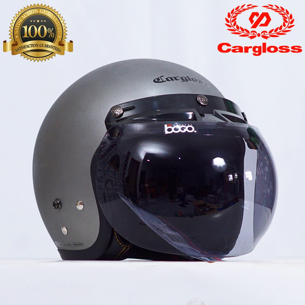 Jual Helm Cargloss Silver Doff Retro Helm Half Face Original Cargloss