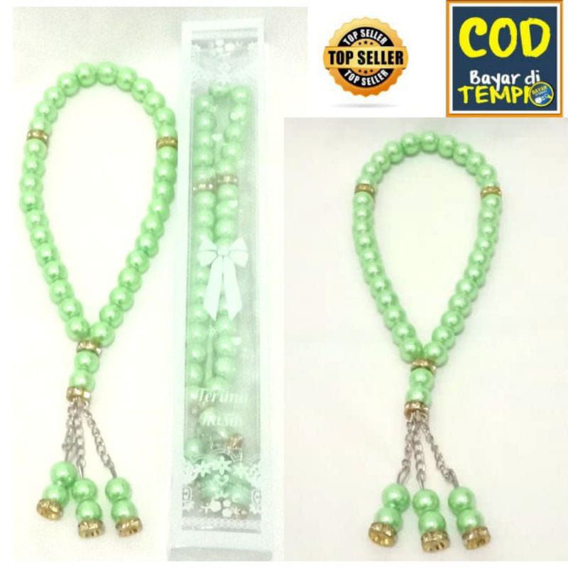 Jual Tasbih Mutiara Butir Model Sekat Gold Ukuran Butir Bulatan Ml