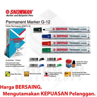 Jual Spidol Permanent Snowman Marker G Pcs G Permanen Besar G