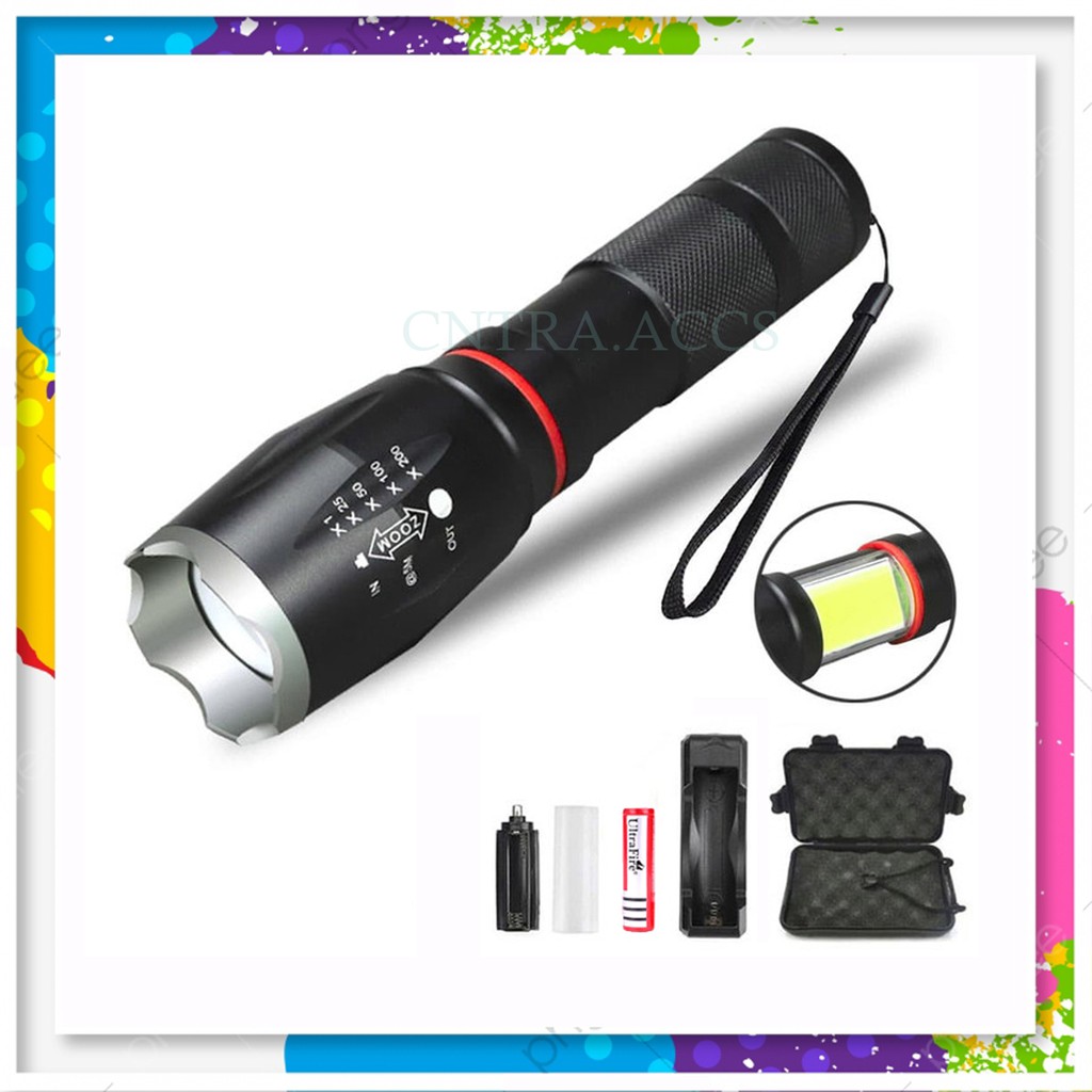 Jual Paket Komplit Senter Led Torch Cree Xml T Lumens E Cob