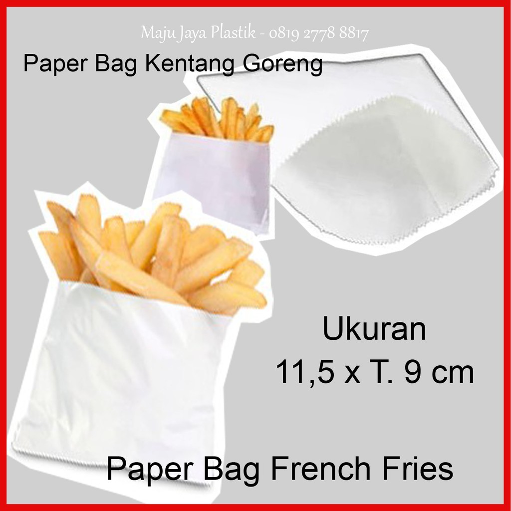 Jual Kertas Kentang Isi 100 Pcs MURAH Paper Bag Kentang French Fries