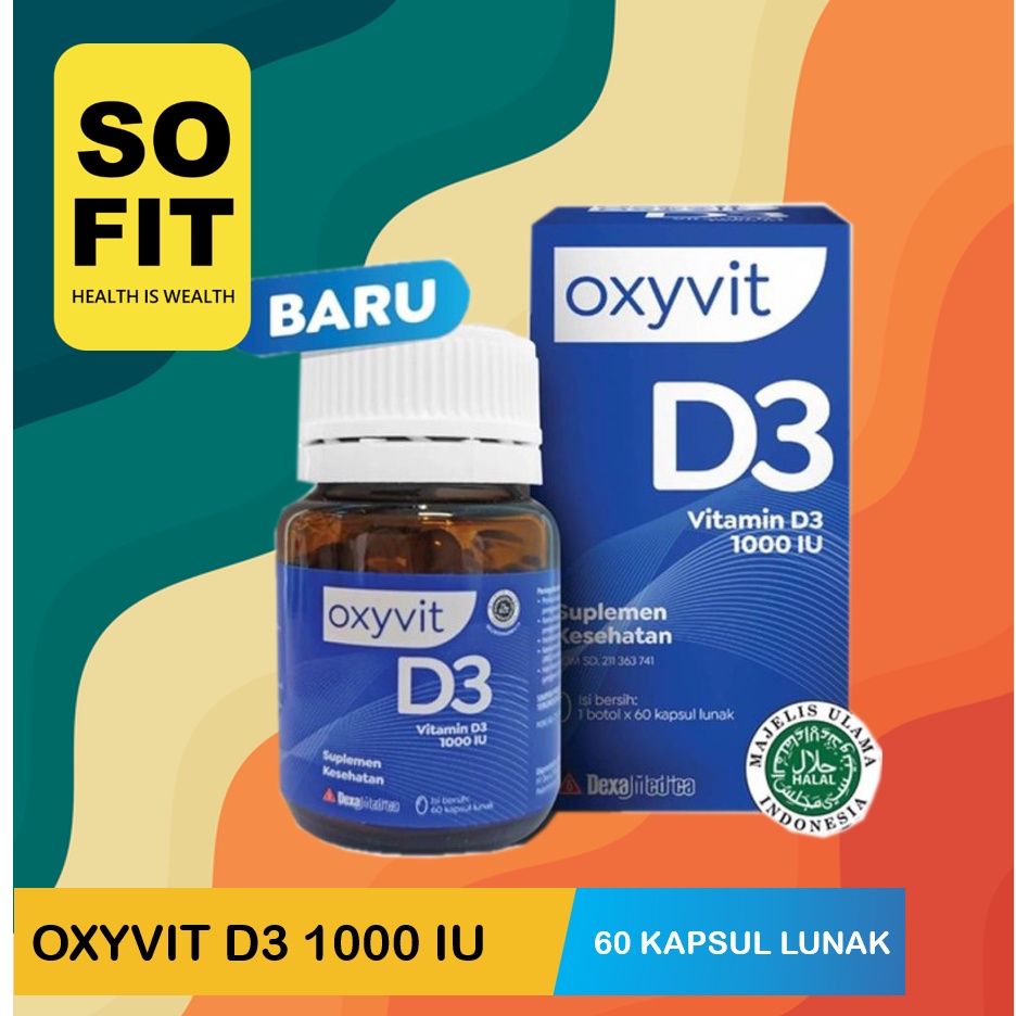 Jual Oxyvit D3 1000 IU Botol Isi 60 Kapsul Vitamin D3 Vitamin Daya