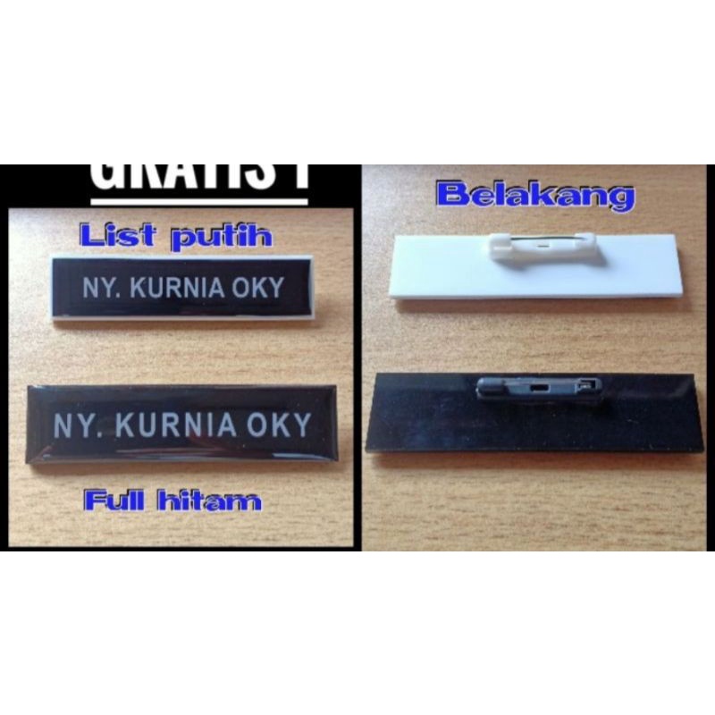 Jual Name Tag Peniti Akrilik Papan Nama Bhayangkari Papan Nama Pdh