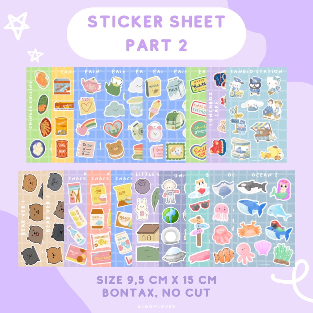 Jual LAST STOCK STIKER SHEET AESTHETIC STIKER JOURNAL BUJO DECO