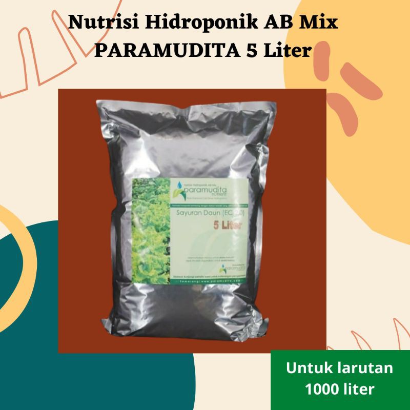 Jual Nutrisi Hidroponik AB Mix Paramudita Nutrient Sayur Daun Kemasan 5