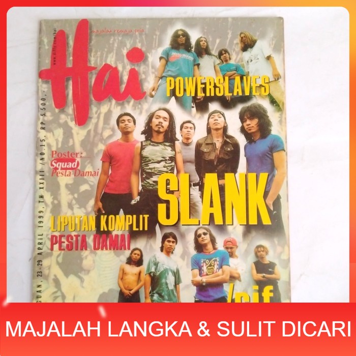 Jual Majalah Hai No Apr Slank Rif Powerslaves Poster Langka