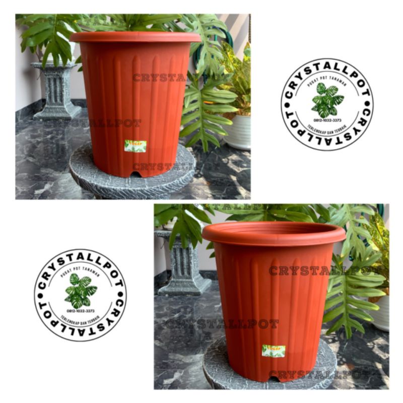 Jual Pot Bunga Tanaman Tinggi Yogap YPT 30 MERAH BATA Bahan Tebal