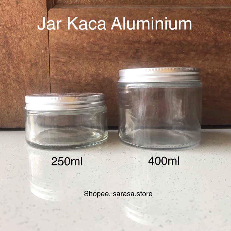 Jual Toples Jar Kaca Tutup Aluminium Ulir 250ml 400ml Wadah Serbaguna