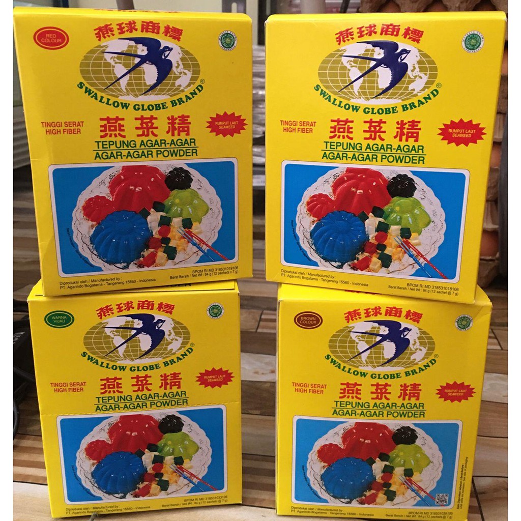 Jual SWALLOW GLOBE Per DUS Tepung Agar Agar Powder Isi 12 Sachet