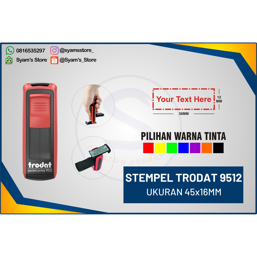 Jual STEMPEL SAKU TRODAT POCKET 9512 STEMPEL NAMA DOKTER STEMPEL