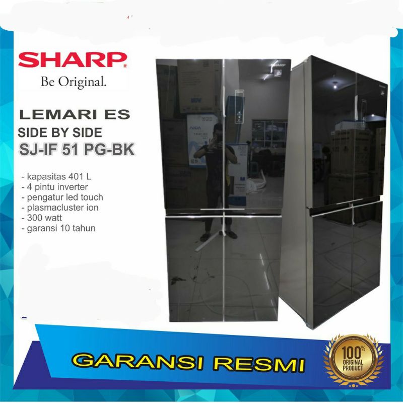 Jual KULKAS SHARP SJ IF51PG BK LEMARI ES 4 PINTU SIDE BY SIDE SJ IF 51