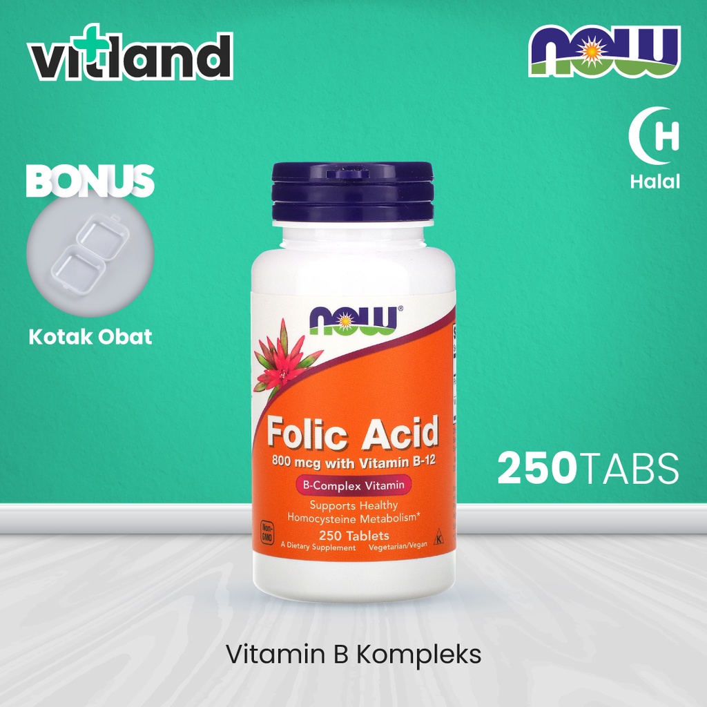 Jual Now Foods Folic Acid Mcg With Vitamin B Tablets Vitamin