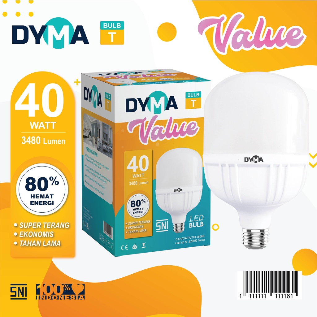 Jual Dyma Lampu Led Bohlam Bolam Watt Value Bulb T Led Hemat Energi