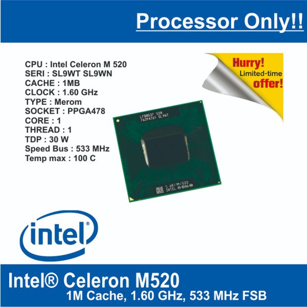 Jual Et Cpu Clr Processor Laptop Notebook Prosesor Intel Celeron M