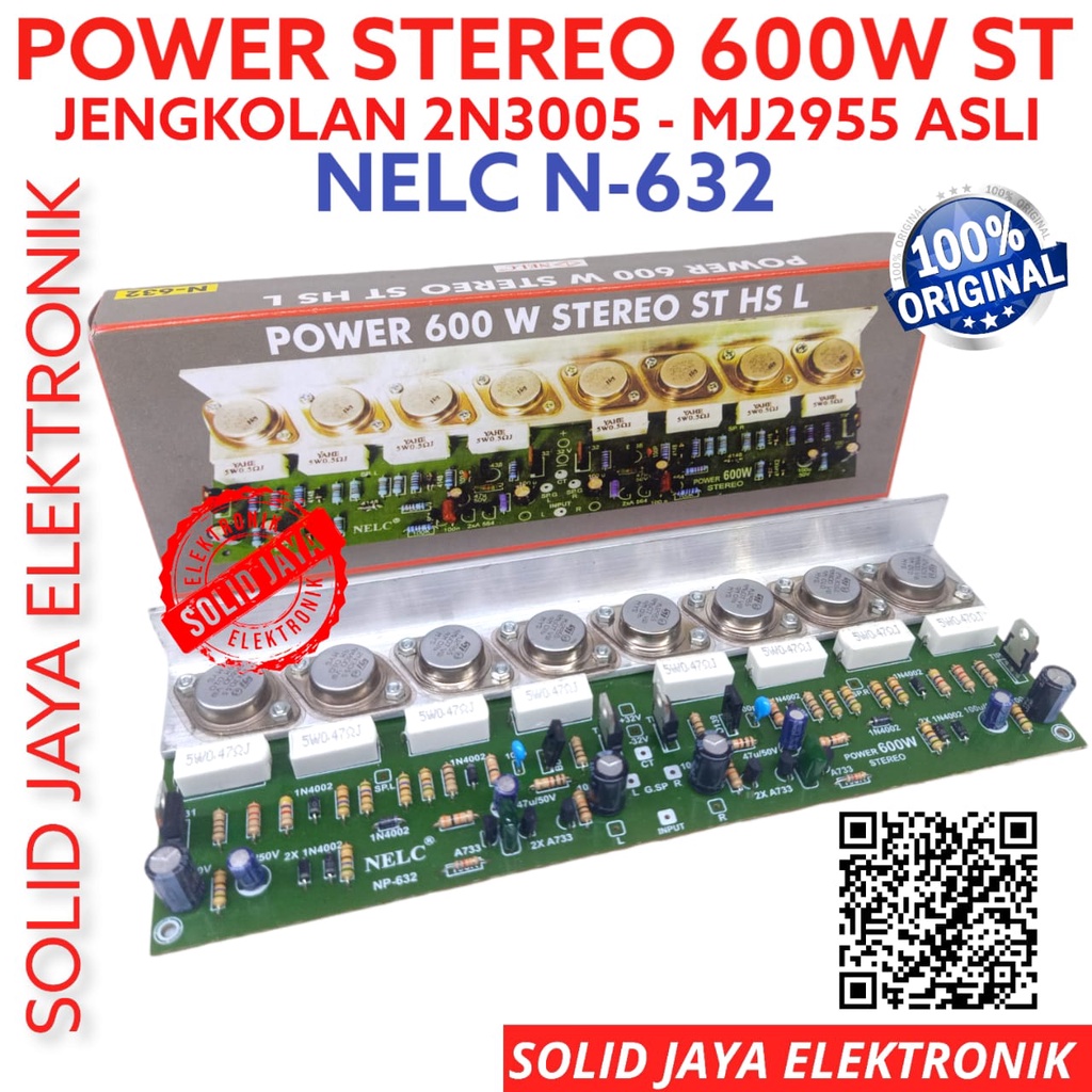 Jual KIT POWER 600W NELC STEREO JENGKOL ST N632 MJ2955 2N3055 600 W