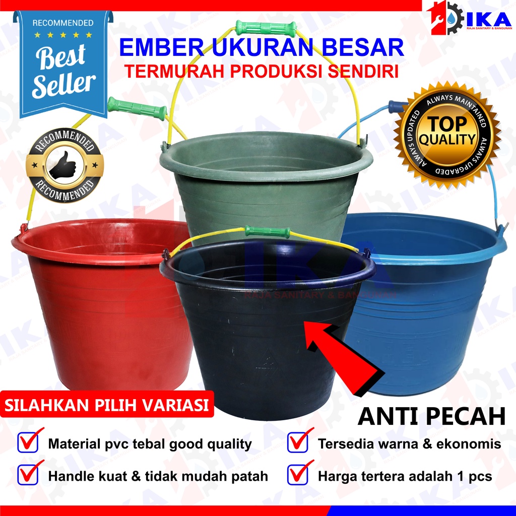 Jual Ember Timba Cor Hitam Kapasitas Besar Harga Satuan Termurah