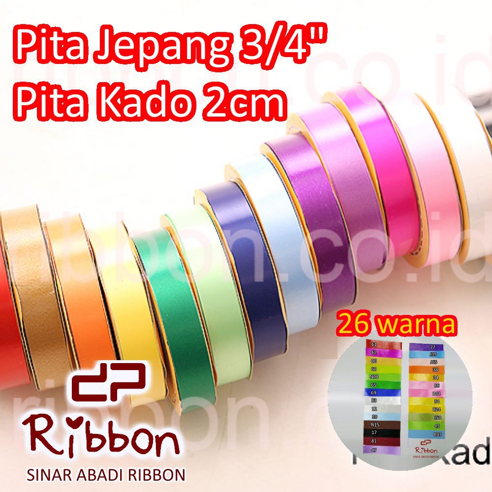 Jual Pita Kado 3 4 Plastik POLOS 2cm Pita Jepang 2 Cm Kertas 18mm