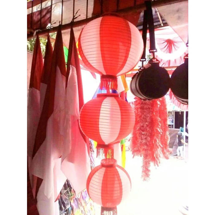 Jual Bendera Indonesia Merah Putih Lampion Diameter 35 Cm Dan Umbul