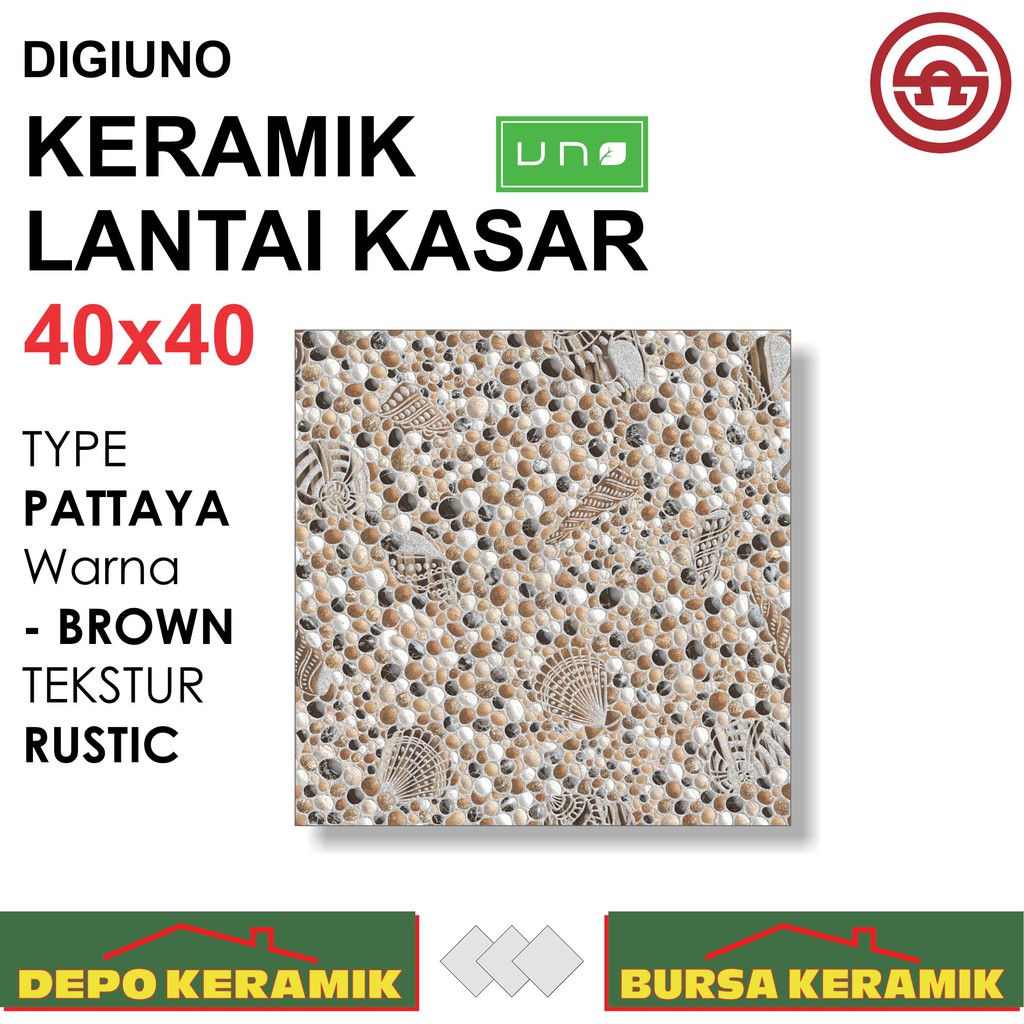 Jual Keramik Motif Batu X Pattaya Brown Rustic Uno Rustic Emboss