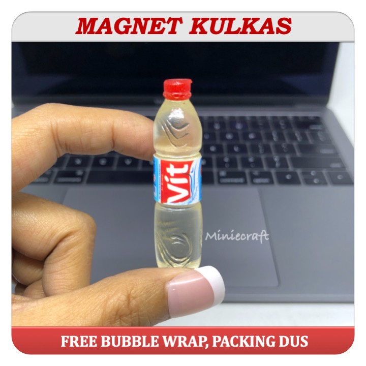 Jual Miniatur Produk Magnet Tempelan Kulkas Botol Air Mineral Aqua