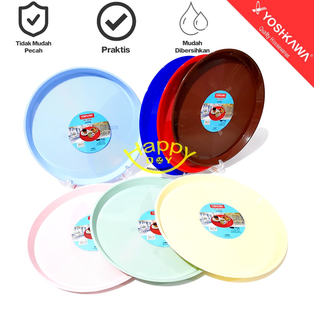 Jual YOSHIKAWA NAMPAN BAKI BULAT RESTORAN PLASTIK DIAMETER 36CM VARIAN