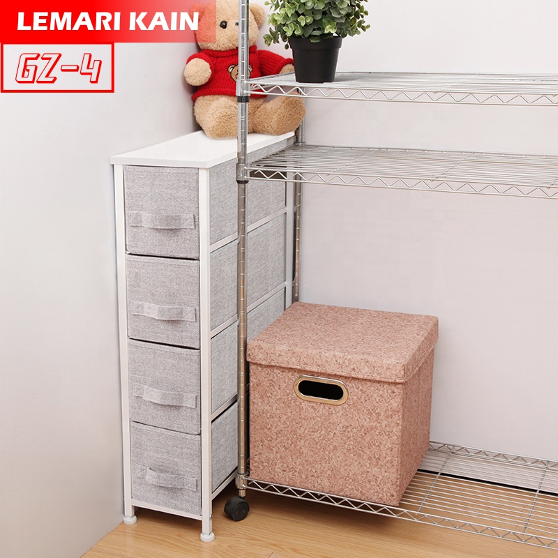 Jual Lemari Laci Kain Linen Rak Lemari Penyimpanan Lemari Sisi