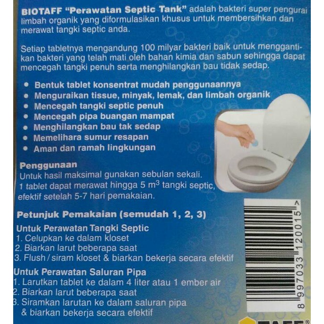 Jual Biotaff Bakteri Penghilang Bau Dan Anti Mampet Septic Tank Kuras