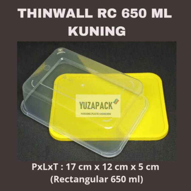 Jual Thinwall Rectangular Ml Kuning Food Container Take Away