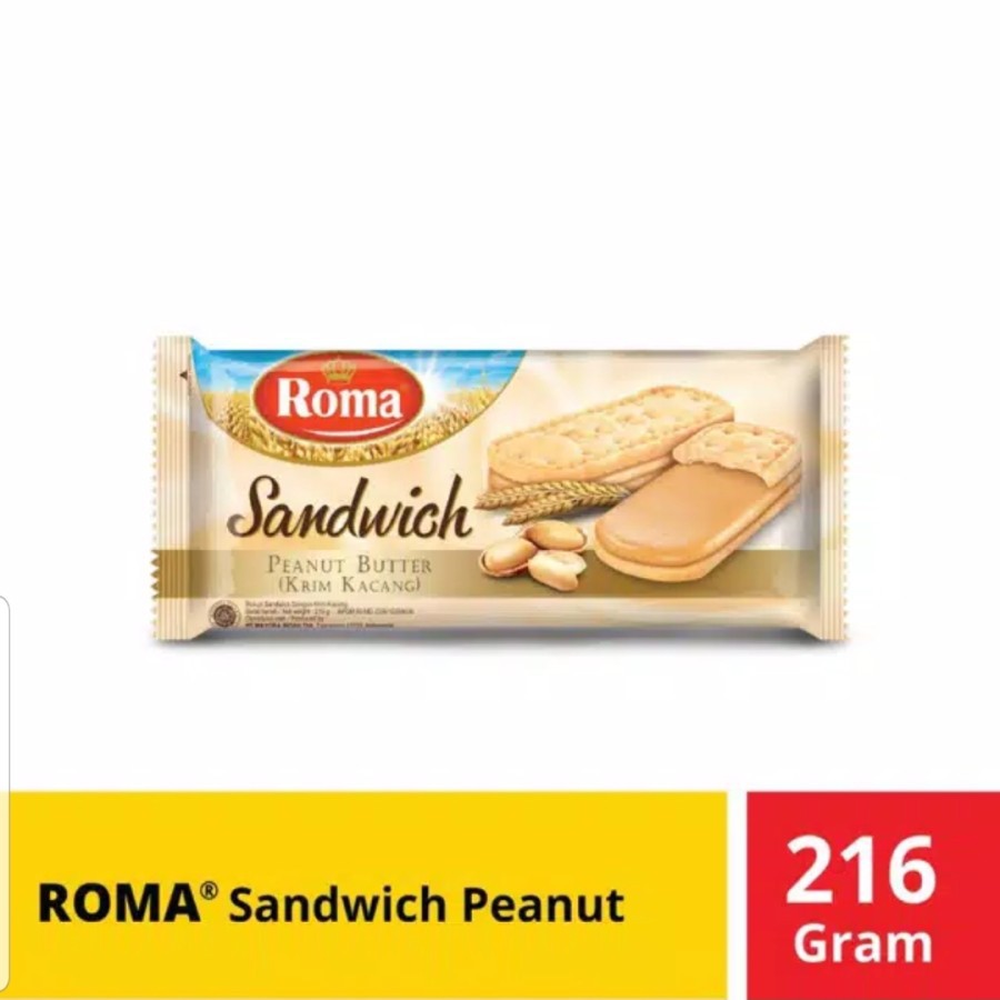 Jual Roma Sandwich Peanut Butter Krim Kacang G Shopee Indonesia